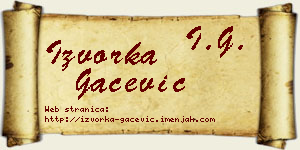 Izvorka Gačević vizit kartica